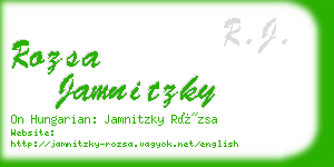 rozsa jamnitzky business card